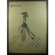 1952 Bronzini Ties Ad - A bow - targets & hearts and a new print