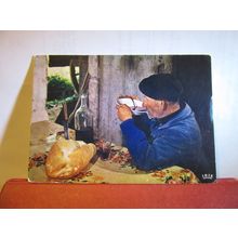 USING A CHABROT, FRANCE used postcard 1980 postmark #