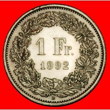 Ⰶ EXTRA STAR (1850-2024): SWITZERLAND ★ 1 FRANC 1992B! UNC★LOW START★NO RESERVE
