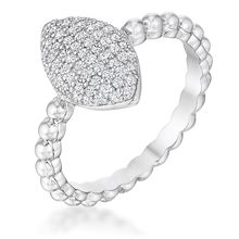 3Ct Beautiful Oval-Designed Rhodium Ring With Clear CZ