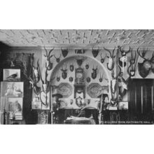 Raithwaite Hall Antler Hunting Heads Yorkshire Old RPC Postcard