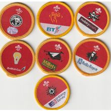 Scout Badges - Cub Activity Sponsored x 7 - 2000's - white/Black Back (BY21)