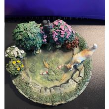 Ornamental Pond with Cat for a Dollshouse Garden