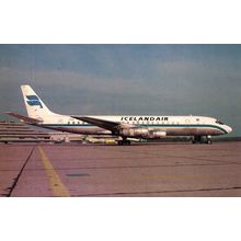 Aircraft postcard Icelandair Douglas DC-8, N916R. Unposted