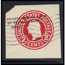 Used U429h 2c George Washington Very Fine Cut Square For Official Use Z2844