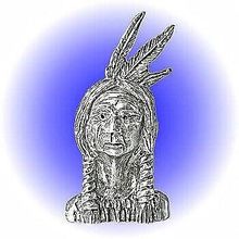American Indian Head - Pewter Figurine Lead Free