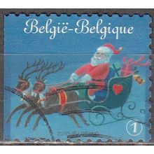 Belgique 2010 COB 4087 O Cote (2016) 1.60 € Père Noël avec traîneau Cachet rond