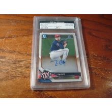 2018 Bowman Chrome Draft Pick, Autograp, Graded Gem Mint 10, TIM CATE, Nationals