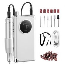 Electric Rechargeable Nail Drill, 40,000RPM Portable Cordless Nail E File Ma...