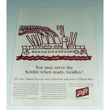 1964 Schlitz Beer Ad - Serve When Ready, Gridley