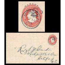 Canada #EN15 Postal Envelope USED Victoria 1900 Slanted Overtprint