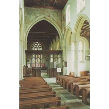 St Andrews Village Church Nave Chancel Pews Lyddington Rutland Postcard