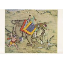 A Mughal Prince Elephant Gonache Painting V&A Museum Postcard