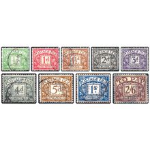 D10-18 Set 1924-33 Block Cypher Watermark Postage Dues Used hrd2d
