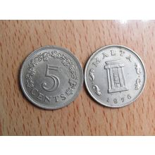 Malta 1976 5 Cents Coin