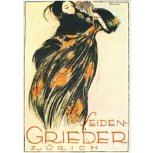 Seiden Grieder 1918 WW1 Switzerland Zurich Woman Poster Postcard
