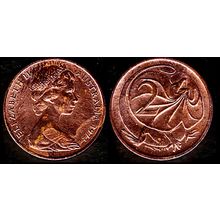 Australia Two Cent 1972 Used Coin Frilled neck-lizard 2c QE II