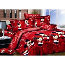 100% Cotton Kids Reversible Printing Mickey Mouse Couples Duvet Cover 3PCS Beddi