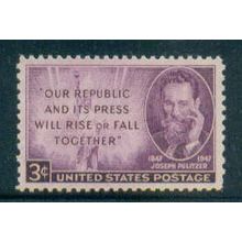 946 3c Joseph Pulitzer Fine MNH MA0038