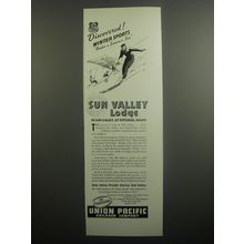 1937 Union Pacific Railroad Ad - Sun Valley Lodge in Sun Valley, at Ketchum