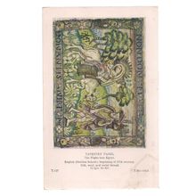 TAPESTRY PANEL English 17th C. unused postcard Victoria & Albert Museum #