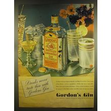 1937 Gordon's Gin Ad - Drinks never taste thin with Gordon's Gin