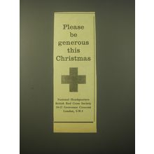 1965 British Red Cross Society Ad - Please be generous this Christmas