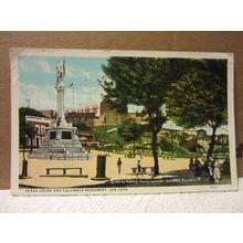 PLAZA COLON & COLUMBUS MONUMENT, SAN JUAN, PUERTO RICO used postcard 1930 pm #