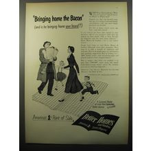 1950 Better Homes and Gardens Magazine Ad - Bringining home the Bacon