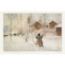 Carl Larsson The Front Yard & Wash House Victorian Painting Postcard