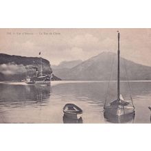 Lac D'Annecy Le Roc De Chere Duingt Boats Old French Postcard