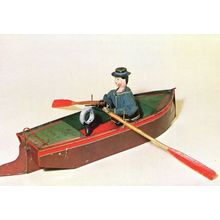 Oarsman & Boat Bethnal Green Museum London Victorian Ship Postcard