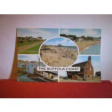 multiview, THE SUFFOLK COAST county. used postcard.. by J. Salmon 1984 pm =