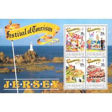 SG 525 JERSEY 1990 Festival of Tourism Mini-sheet - - um NB1-4
