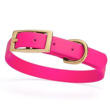 Dog Pet Collar with Brass Hardware Size S W 5/8” L 12” - 15” Passionfruit Pink