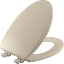 Bemis 1500EC 146 Almond Elongated Molded Wood Toilet Seat with Easy-Clean & Chan