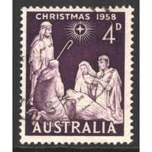 AUSTRALIA 1958: CHRISTMAS - 4d PURPLE USED (G7)