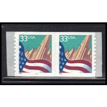 3281c 33c U.S. Flag Over City Fine MNH CNP Left 3433 PA2067