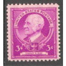 871 3c Charles Eliot Just Clears MNH BA0463