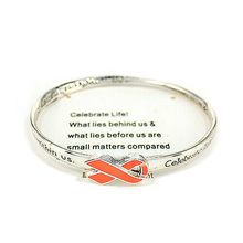 Twist Bangle with Pink Ribbon - Pink - BR-B9578LATS