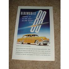1951 Oldsmobile Rocket 88 Car Ad, All-Time Great NICE!!