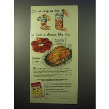 1951 Ocean Spray Cranberry Sauce, Swanson Chicken Ad