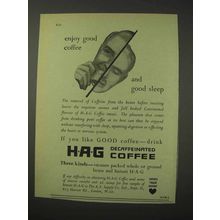 1958 HAG Decaffeinated Coffee Ad - Good Sleep