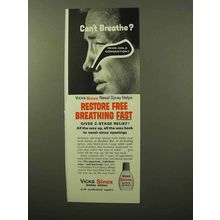 1964 Vicks Sinex Nasal Spray Ad - Can't Breathe?