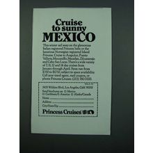 1973 Princess Cruises Ad - Cruise to Sunny Mexico