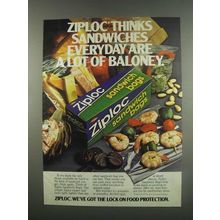 1984 Ziploc Sandwich Bags Ad - Sandwiches Are Baloney