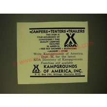 1966 KOA Kampgrounds of America Ad - Campers Tenters Trailers