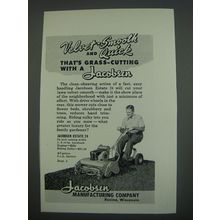 1949 Jacobsen Estate 24 Mower Ad - Velvet-smooth and quick that's grass-cutting