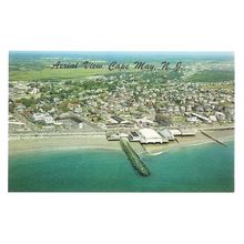 AERIAL VIEW, CAPE MAY, NEW JERSEY, USA unused vintage postcard =
