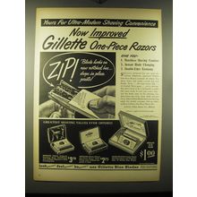 1948 Gillette Razors and Blades Ad - Yours for ultra-modern shaving convenience